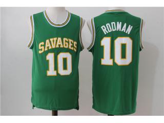 High school 10 Dennis Rodman College Basketball Jersey Green