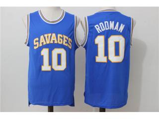 High school 10 Dennis Rodman College Basketball Jersey Blue