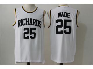 High school 25 Dwyane Wade College Basketball Jersey White