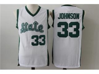 High school 33 Johnson College Basketball Jersey White