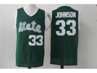 High school 33 Johnson College Basketball Jersey Green