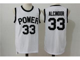 High school 33 Jew Alcindor College Basketball Jersey White mesh