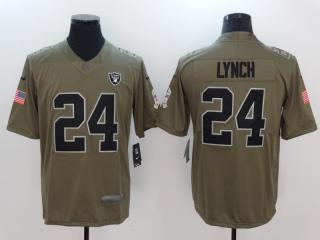 Oakland Raiders 24 Marshawn Lynch Olive Salute To Service Limited Jersey