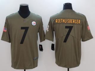 Pittsburgh Steelers 7 Ben Roethlisberger Olive Salute To Service Limited Jersey