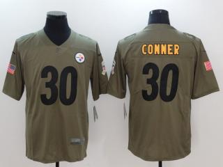 Pittsburgh Steelers 30 James Conner Olive Salute To Service Limited Jersey