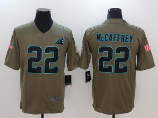 Carolina Panthers 22 Draft McCaffrey Olive Salute To Service Limited Jersey
