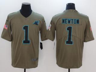 Carolina Panthers 1 Cam Newton Olive Salute To Service Limited Jersey