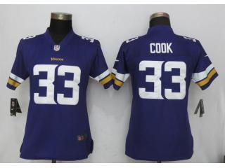 Women Minnesota Vikings 33 Dalvin Cook Football Jersey Legend Purple