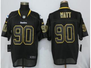 Pittsburgh Steelers 90 T.J. Watt Lights Out Black Elite Jersey