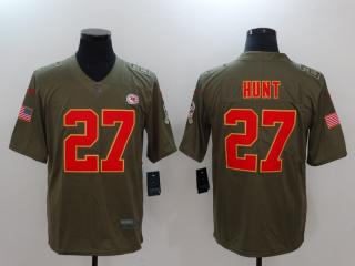 Kansas City Chiefs 27 Kareem Hunt Olive Salute To Service Limited Jersey