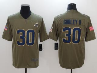 St. Louis Rams 30 Todd Gurley II Olive Salute To Service Limited Jersey