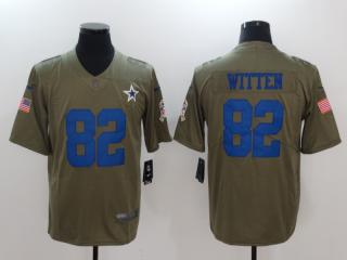 Dallas Cowboys 82 Jason Witten Olive Salute To Service Limited Jersey