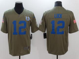 Indianapolis Colts 12 Andrew Luck Olive Salute To Service Limited Jersey