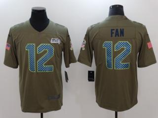 Seattle Seahawks 12 12th Fan Olive Salute To Service Limited Jersey