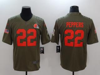Cleveland Browns 22 Jabrill Peppers Olive Salute To Service Limited Jersey