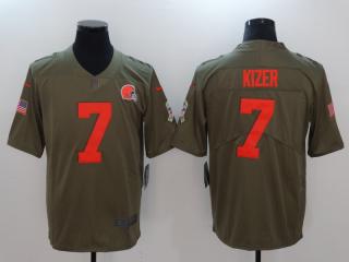 Cleveland Browns 7 DeShone Kizer Olive Salute To Service Limited Jersey