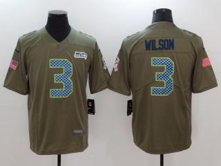Seattle Seahawks 3 Russell Wilson Olive Salute To Service Limited Jersey