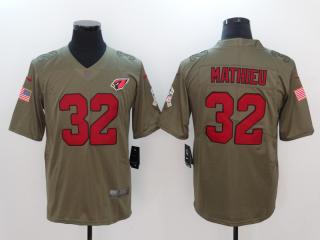 Arizona Cardinals 32 Tyrann Mathieu Olive Salute To Service Limited Jersey