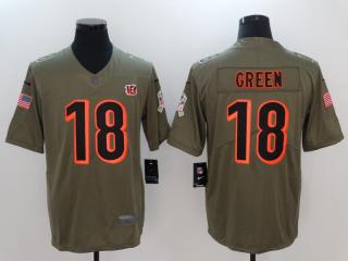 Cincinnati Bengals 18 A.J. Green Olive Salute To Service Limited Jersey