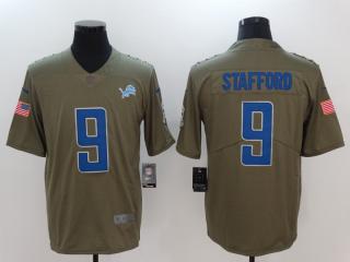 Detroit Lions 9 Matthew Stafford Olive Salute To Service Limited Jersey