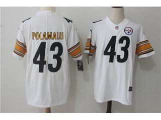 Pittsburgh Steelers 43 Troy Polamalu Football Jersey Legend White