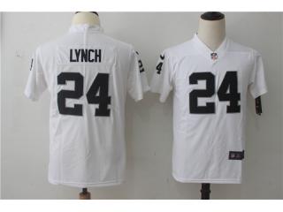 Youth Oakland Raiders 24 Marshawn Lynch Football Jersey Legend White