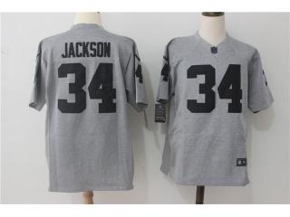 Oakland Raiders 34 Bo Jackson Football Jersey Gray