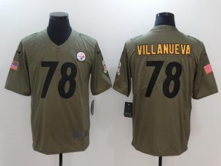 Pittsburgh Steelers 78 Alejandro Villanueva Olive Salute To Service Limited Jersey