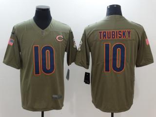 Chicago Bears 10 Mitchell Trubisky Olive Salute To Service Limited Jersey