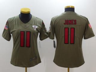 Women Atlanta Falcons 11 Julio Jones Olive Salute To Service Limited Jersey