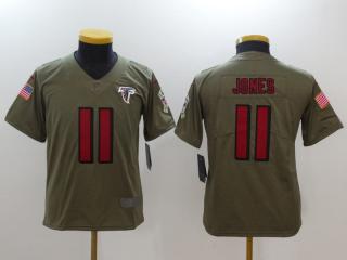 Youth Atlanta Falcons 11 Julio Jones Olive Salute To Service Limited Jersey