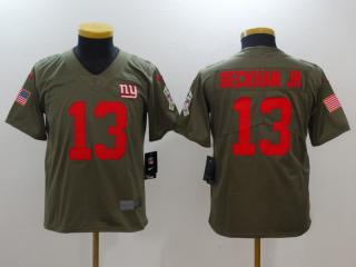 Youth New York Giants 13 Odell Beckham Jr Olive Salute To Service Limited Jersey