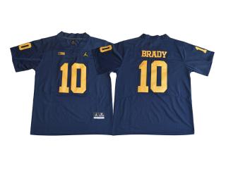 2017 Jordan Brand Michigan Wolverines 10 Tom Brady College Limited Football Jersey Navy Blue