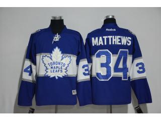 2017 Centennial Classic 100th Toronto Maple Leafs 34 Auston Matthews Ice Hockey Jersey Blue