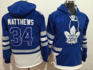 2017 Classic Toronto Maple Leafs 34 Auston Matthews Ice Hoodies Hockey Jersey Blue