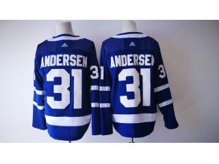 Adidas Toronto Maple Leafs 31 Frederik Andersen Ice Hockey Jersey Blue