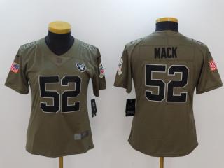 Women Oakland Raiders 52 Khalil Mack Olive Salute To Service Limited Jersey