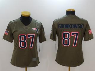 Women New England Patriots 87 Rob Gronkowski Olive Salute To Service Limited Jersey