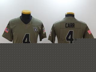 Youth Oakland Raiders 4 Derek Carr Olive Salute To Service Limited Jersey