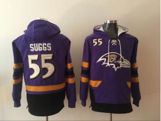 Baltimore Ravens 55 Terrell Suggs Hoodies Football Jersey Purple