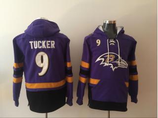 Baltimore Ravens 9 Justin Tucker Hoodies Football Jersey Purple