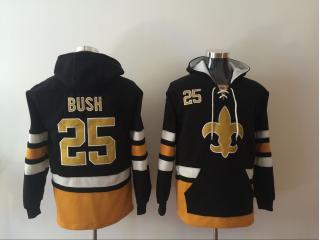 New Orleans Saints 25 Rafael Bush Hoodies Football Jersey Black