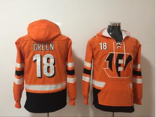 Cincinnati Bengals 18 A.J. Green Hoodies Football Jersey Orange