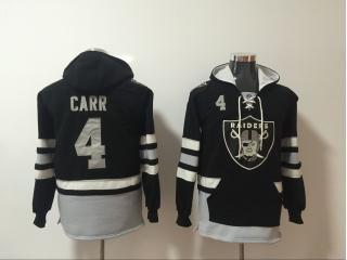 Oakland Raiders 4 Derek Carr Hoodies Football Jersey black