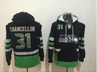 Seattle Seahawks 31 Kam Chancellor Hoodies Football Jersey black