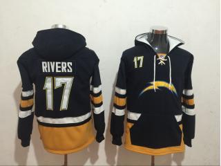 San Diego Chargers 17 Philip Rivers Hoodies Football Jersey Black