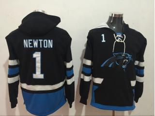 Carolina Panthers 1 Cam Newton Hoodies Football Jersey Black