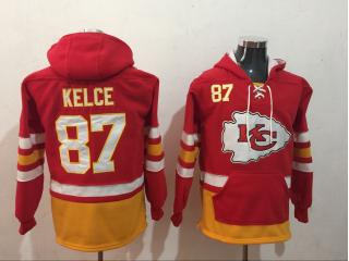 Kansas City Chiefs 87 Travis Kelce Hoodies Football Jersey Red