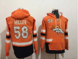 Denver Broncos 58 Von Miller Hoodies Football Jersey Orange