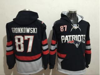New England Patriots 87 Rob Gronkowski Hoodies Football Jersey Black